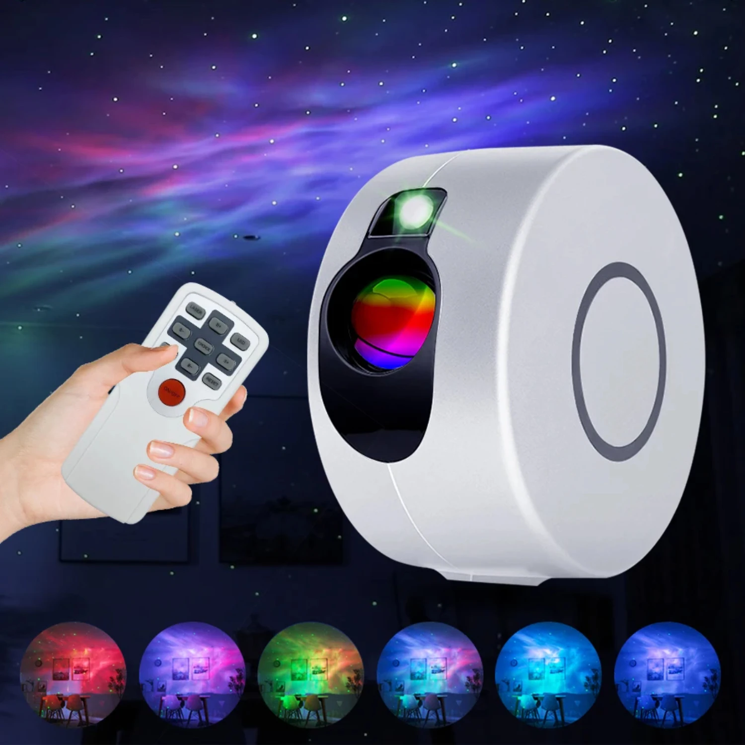 Nuovo proiettore Laser Starry Sky Star Night Light Projection 7 colori Ocean Wave Lights lampada da notte con rotazione di gradi per regali