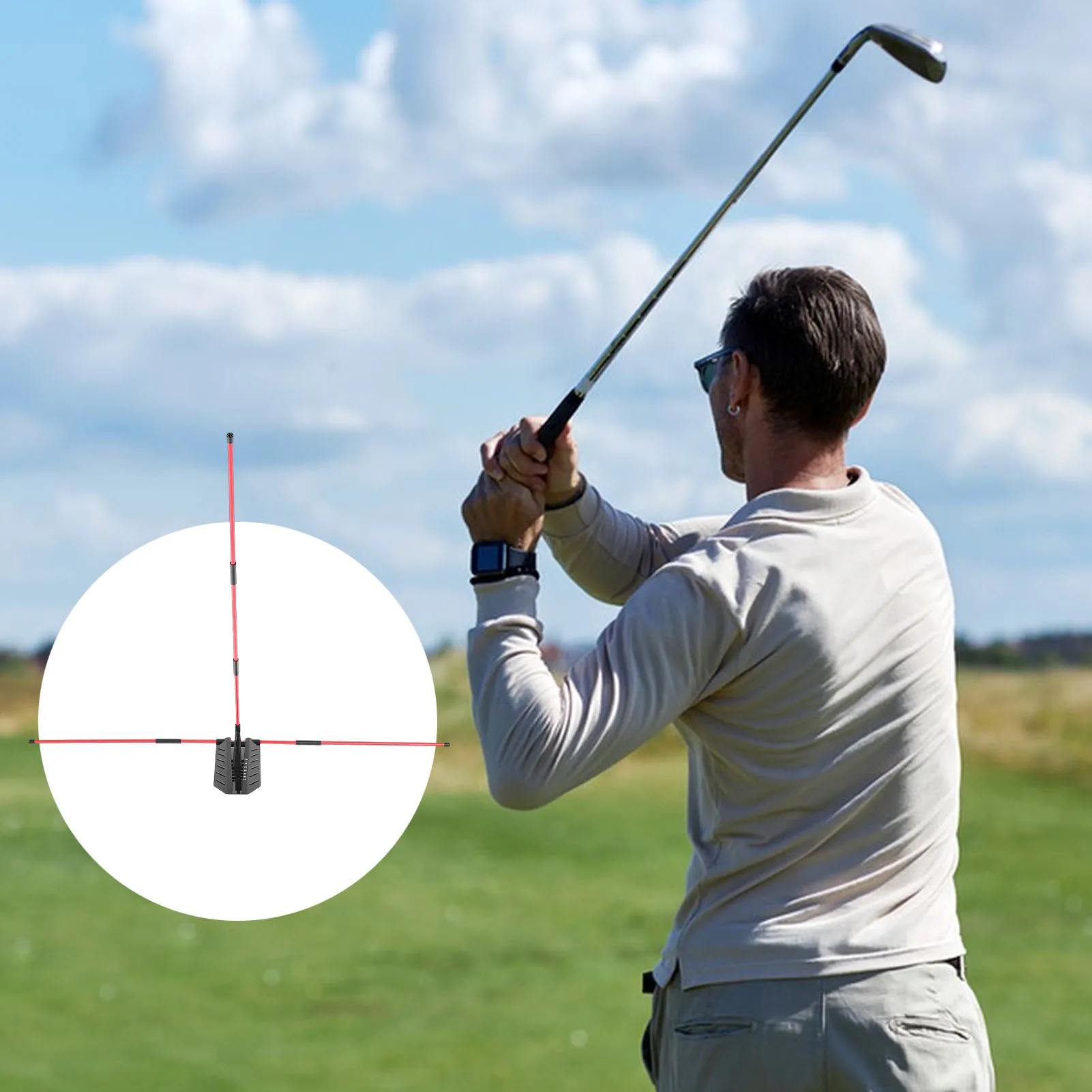 Golf Alignment Stick Holder With Angle Plate Adjustable 40-70 Degree Fiberglass Golf Swing Training Aid Aiming Stick