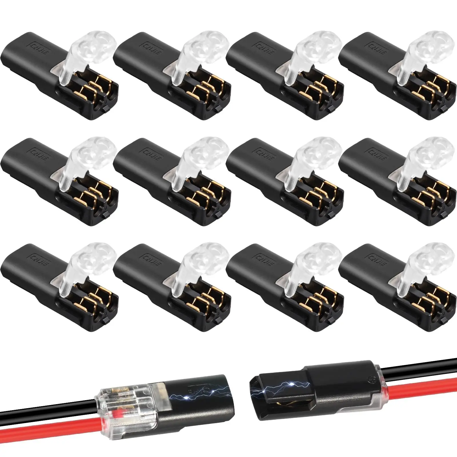 20/50/100 pcs H2 2-Pin Pluggable Wire Connectors, Nylon Insulated Copper Quick Connect Terminal Blocks, Suitable for Low-Voltag