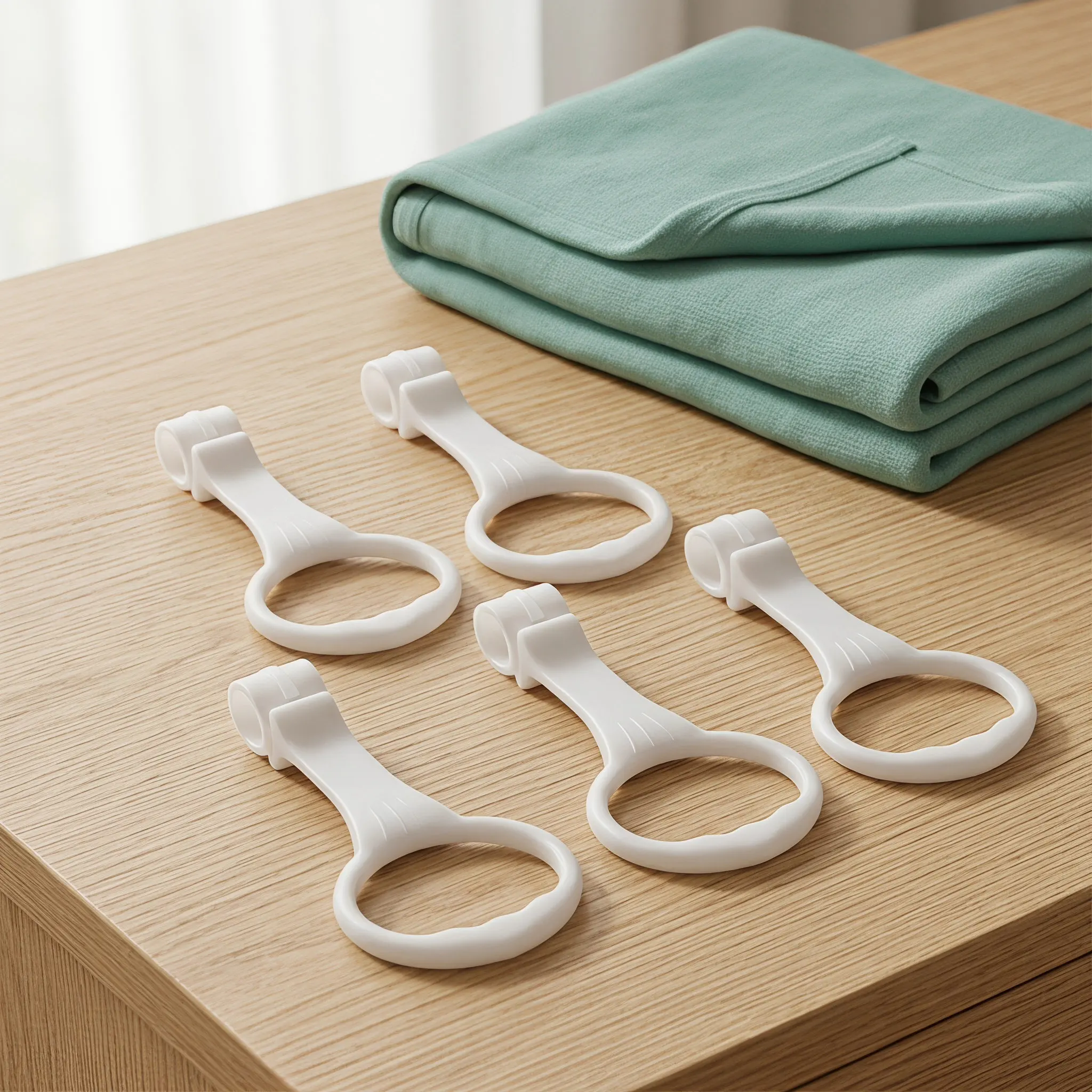 5Pcs Plastic Baby Crib Pull Up Rings Stand Up Cot Hanging Handles Infant Toddler Walking Assist Playpen Replacement Parts