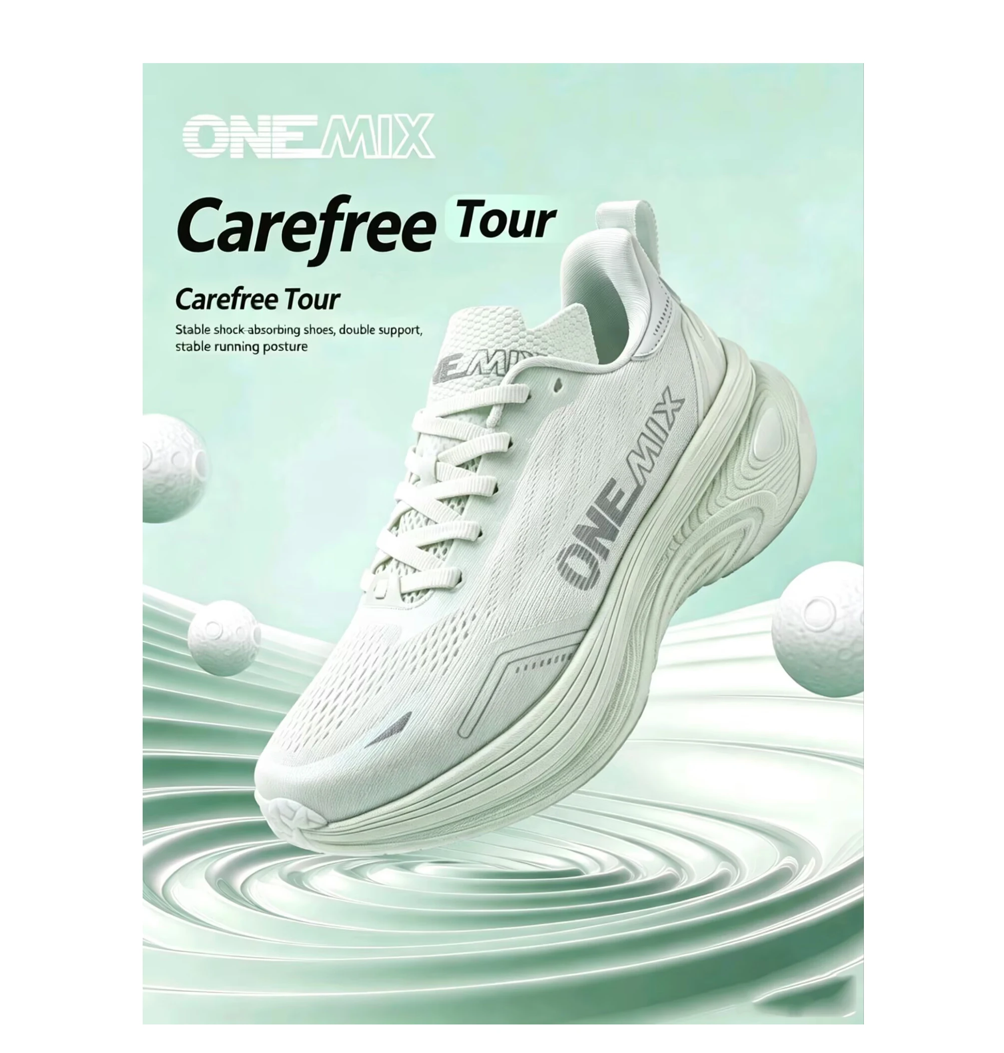 Onemix Professional Running Shoes – Shock-Absorbing, Durable, Wide-Fit, Breathable Mesh Sports Shoes (Unisex)