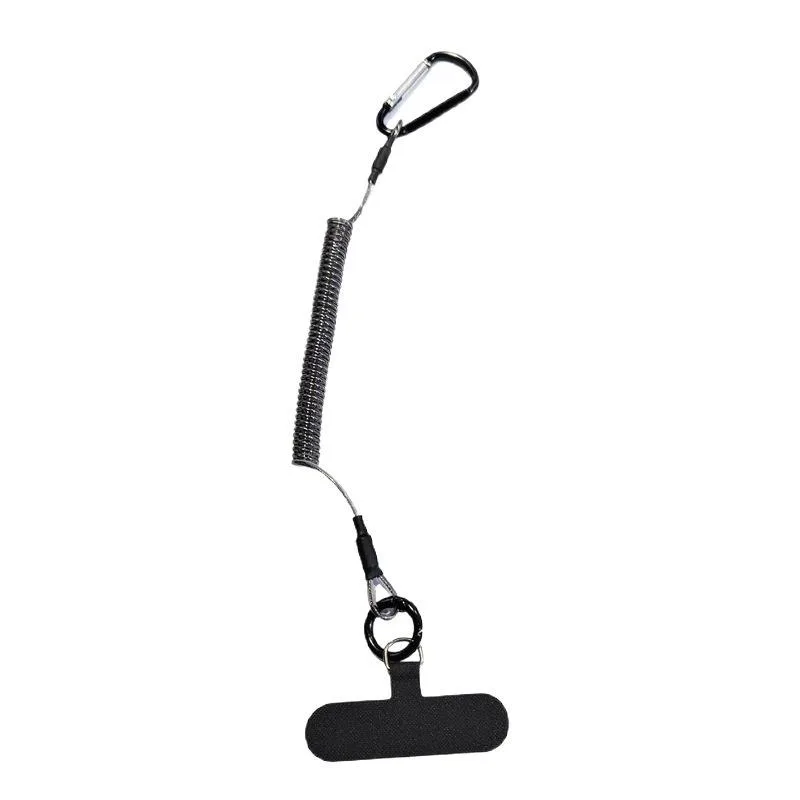 Outdoor Anti-Theft Retractable Phone Tether Durable Steel Wire Security Lanyard for Hiking Running Adjustable Length Up To 100cm
