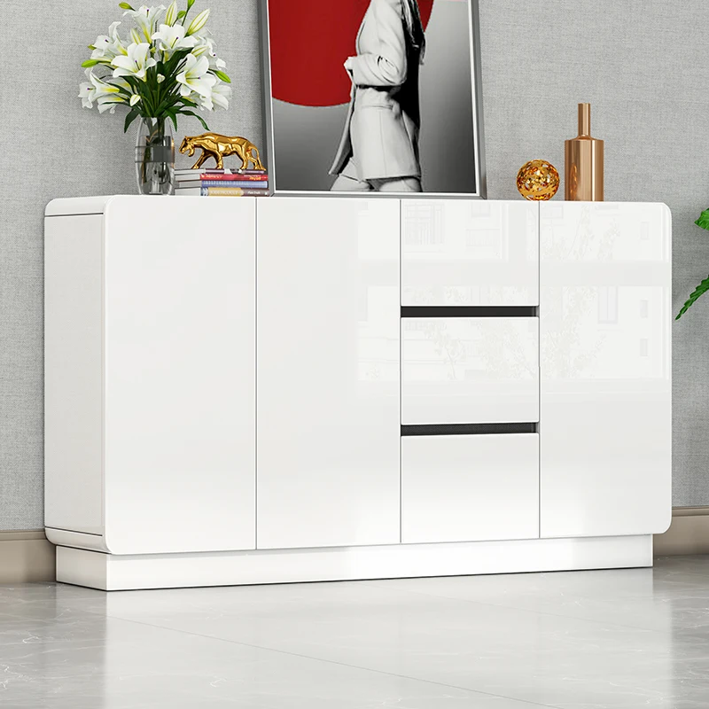Hot Seller With Tableware Display Cabinet Living Room Sideboard High-end White Wooden Modern Minimalist Lockerpromote sales