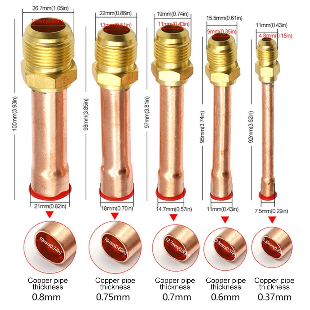 Air Conditioner Copper Tube With Brass Forged SAE 1/4 3/8 1/2 3/4 Fit UNF Thread Connector Nut Flare Pipe Fitting-Adapeters