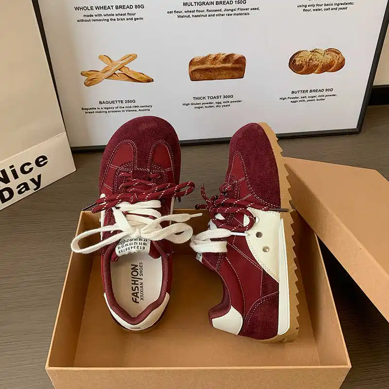 Breathable Lightweight PU Lace-Up Running Shoes for Women Non-Slip Cushioning Athletic Sneakers Casual Jogging Outdoor Sports