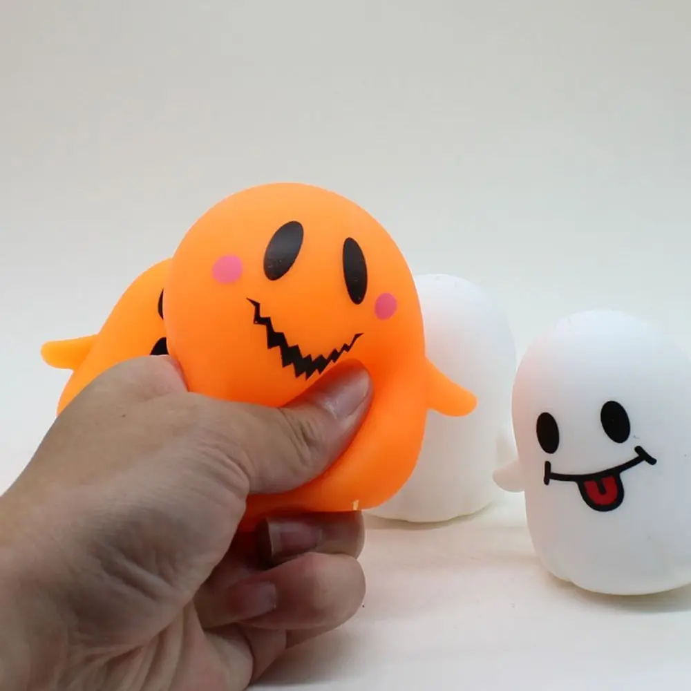Glowing Halloween Pumpkin Fidget Toy Pumpkin Ghost Slow Rising Squeeze Ghost Fidget Skull Glowing Ghost Pinch Ball
