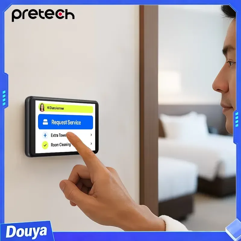 5.5 Inch Android14 PoE Wall Mount Touch Screen Panel PC with RJ45 RS485 for Smart Home Automation & Office Room Booking