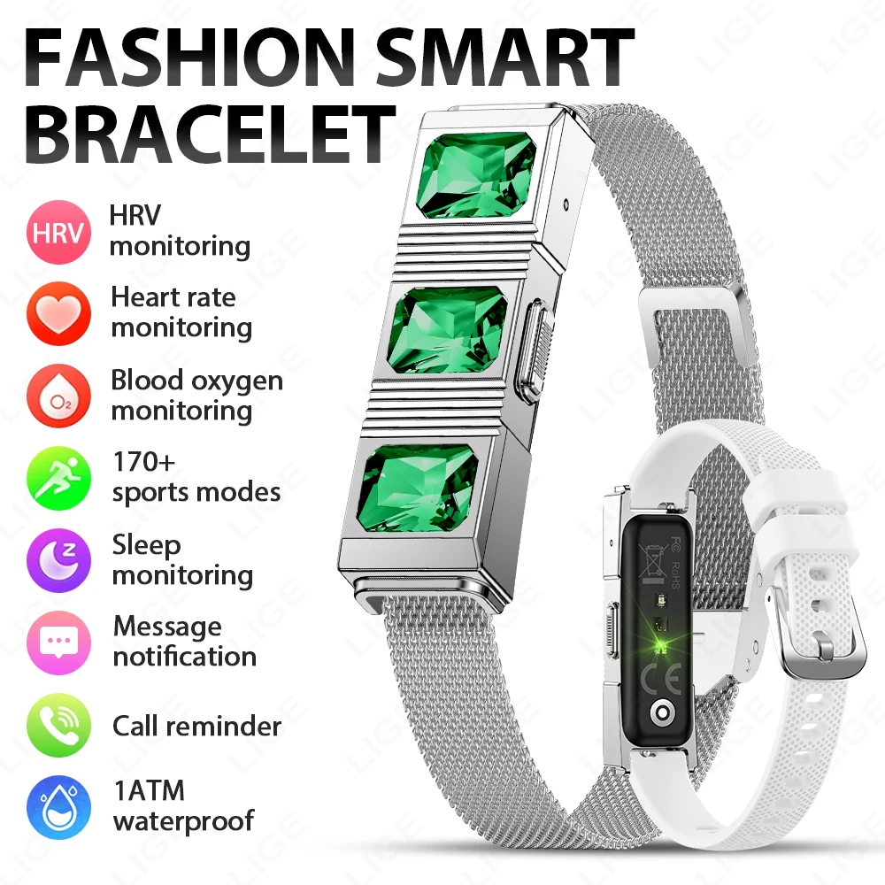 

LIGE Smart Bracelet Heart Rate Blood Oxygen Sleep Monitor Wristwatch Waterproof Men Smart Watch Sports Fitness Women Smart Band