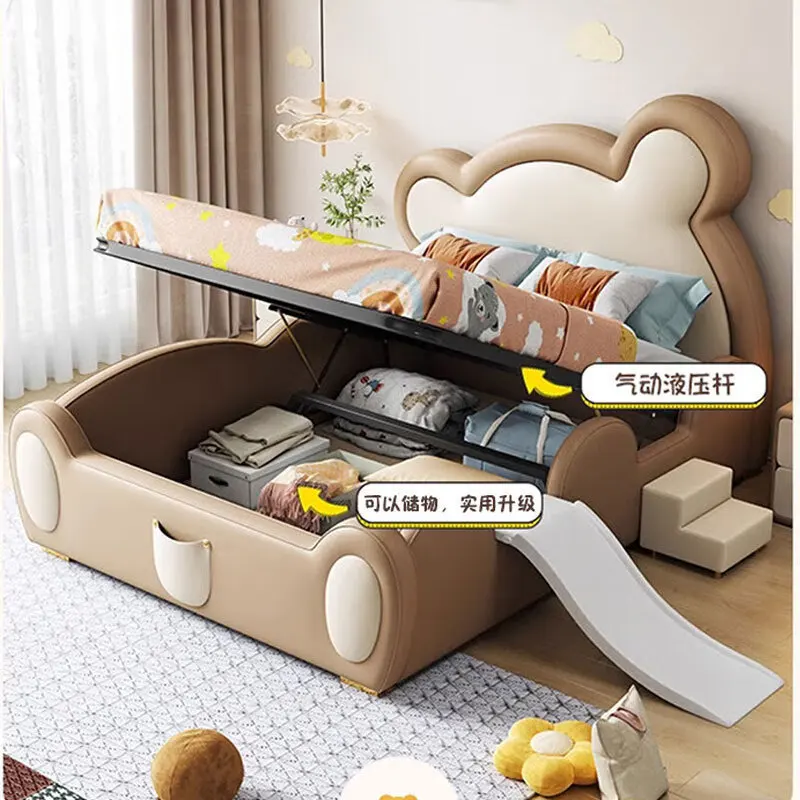 Bear slide bed Internet celebrity bed guardrail bed, bed multi-function