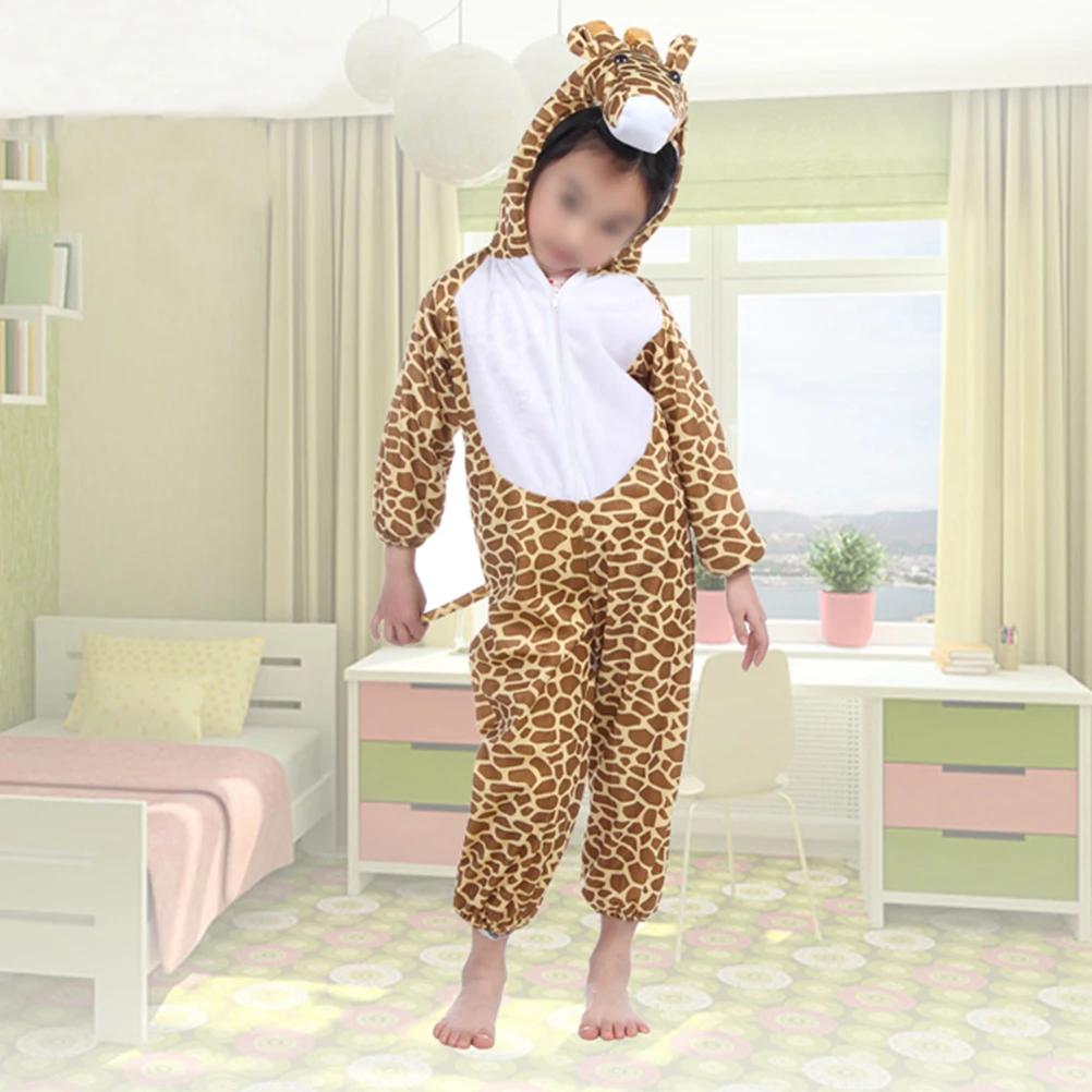 Adorable Giraffe Costume For Kids Childrens Animal Costumes Halloween Cosplay Party Size 90-105Cm Comfortable Loose Fit