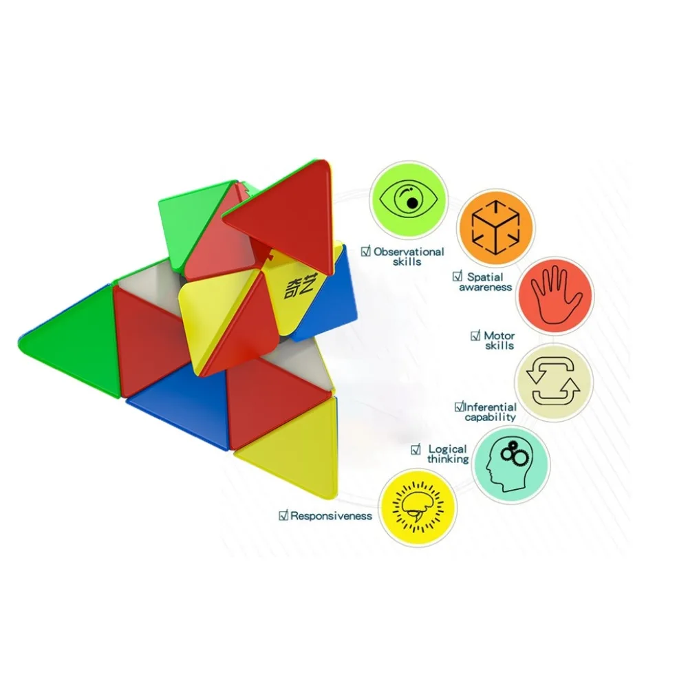 QIYI Qiming 플러스 피라미드 큐브, 3x3 피라미드, 27.5cm 대형 큐브, 3x3x3 매직 큐브, 전문 큐브, 어린이 매직 퍼즐 장난감