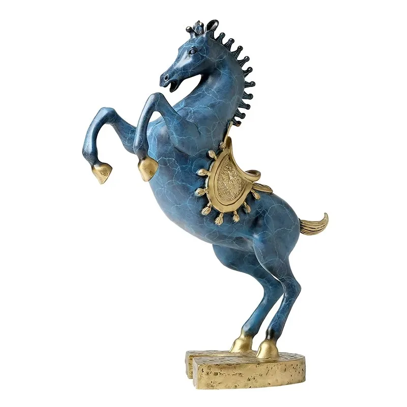 Chinese Small Metal Crafts OEM Custom Blue Brown Brass Copper Bronze Horse Statue