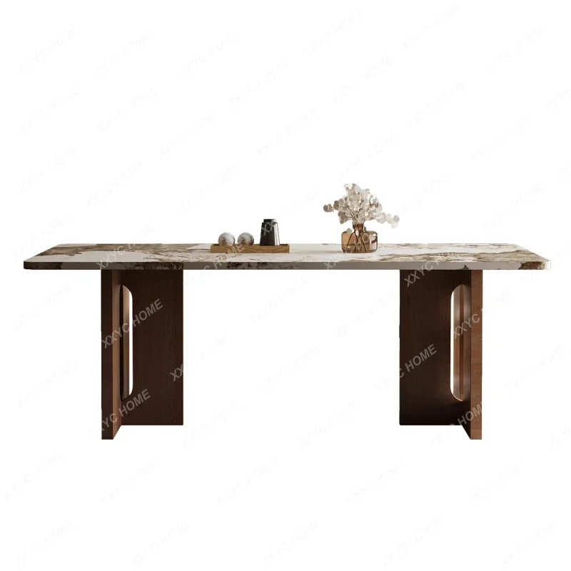 

High-End Solid Wood Marble Dining Tables and Chairs Set Ash Rectangular Dining Table