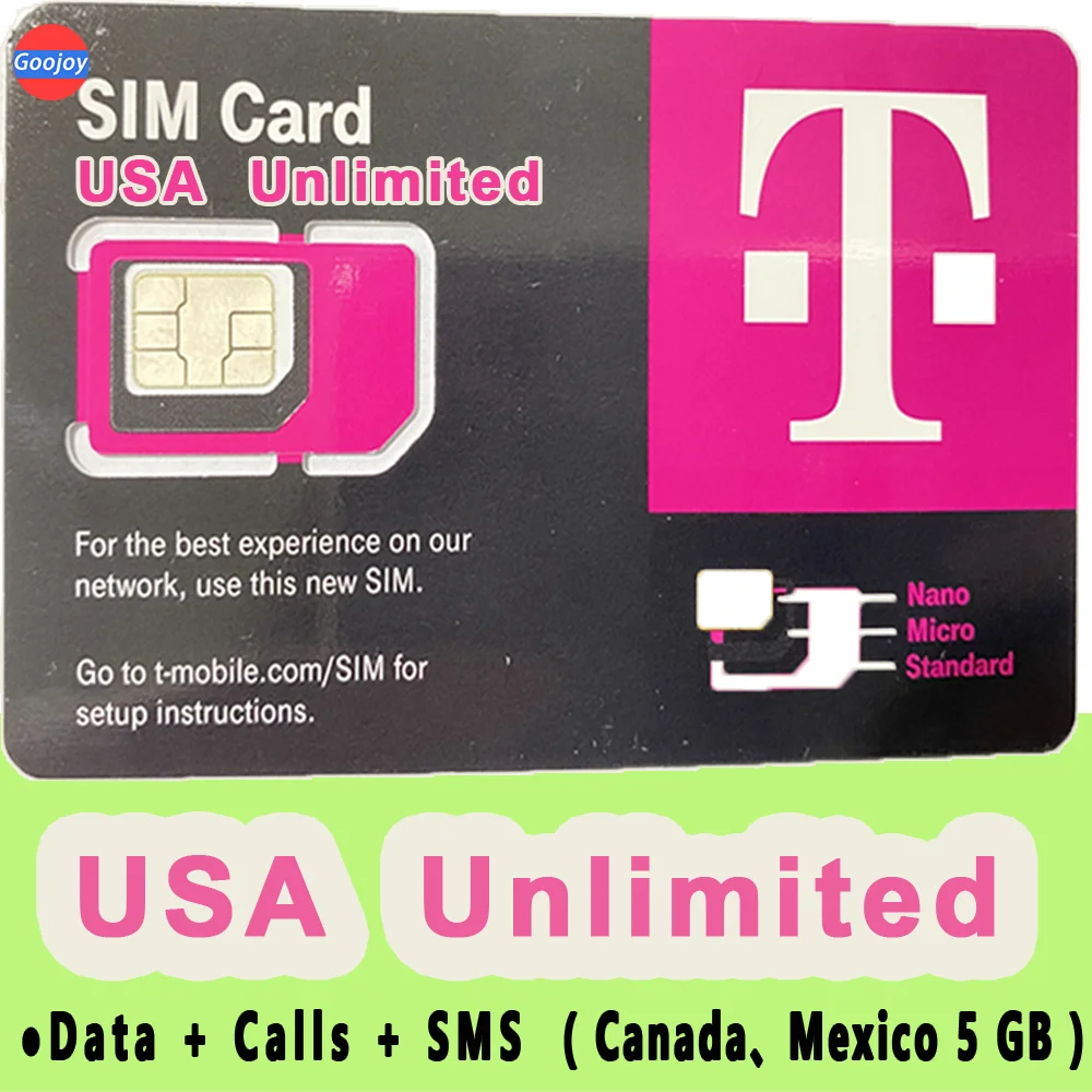 

Неограниченное количество данных и SMS в США; Можно выбрать Canada+Mexico: 5 ГБ; Преплата в США; Неограниченное количество данных в Америке 5G/4G; Данные LTE США.