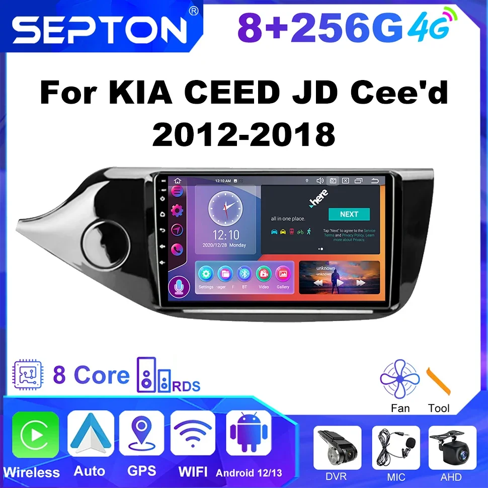 

SEPTON Android Auto Car Radio Carplay for KIA CEED JD Cee'd 2012-2018 Multimedia 8Core GPS DSP Navi GPS Player Audio Automotive