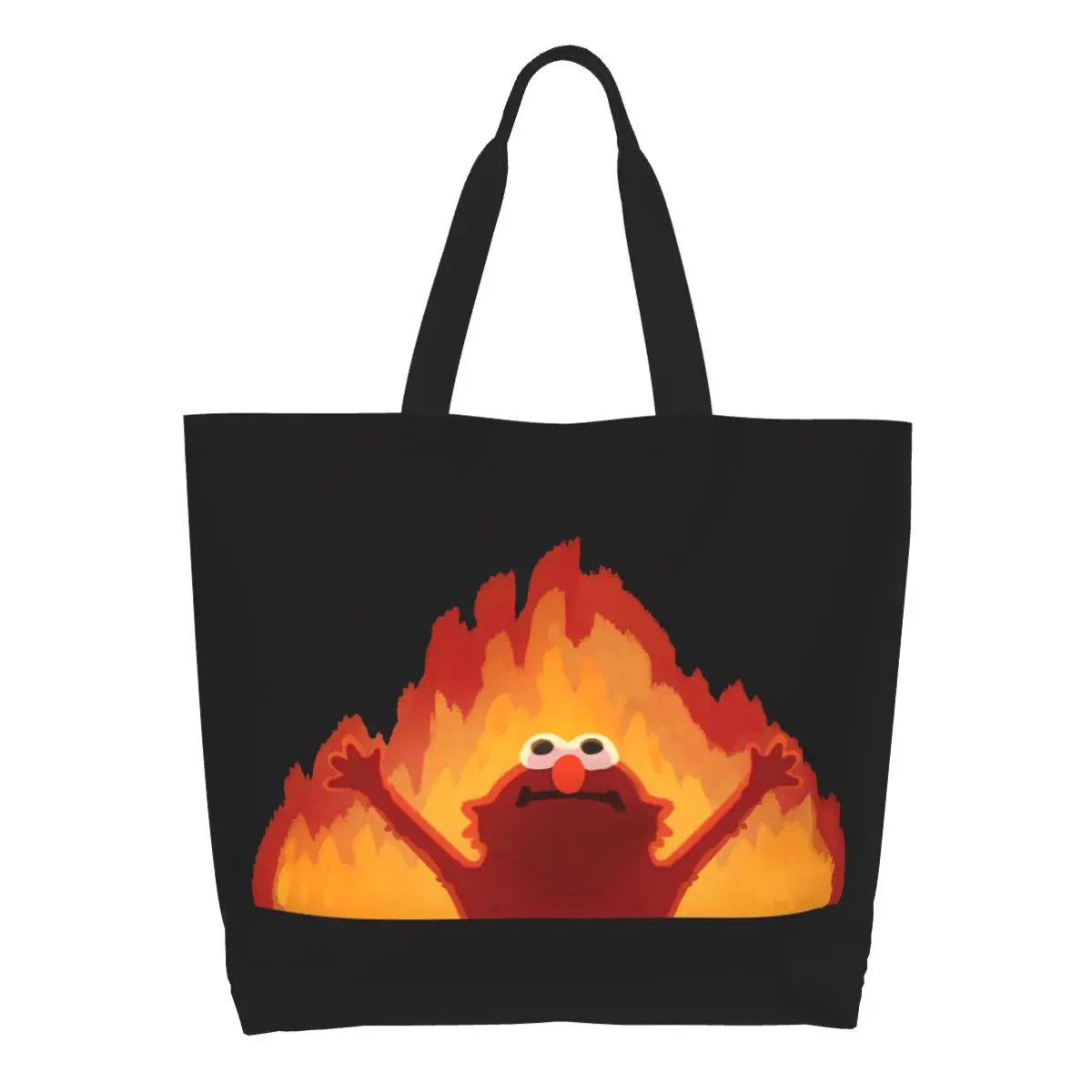 Сумка-шоппер Hellmo Elmo On Fire, холщовая сумка через плечо большой вместимости, сумка для покупок, хозяйственная сумка для женщин