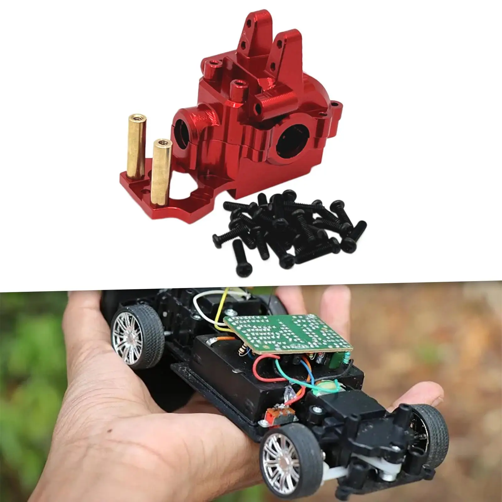 Aluminum Alloy 1:14 RC Car Front Gearbox Cover for 14210 Car DIY Accessories Red