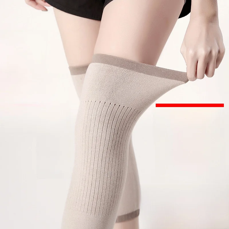 カシミヤ膝パッド-暖かい-老足の冷え対策-男女兼用-脚プロテクター-関節冷え対策-滑り止め-高齢者用-ウール膝パッド-シームレス