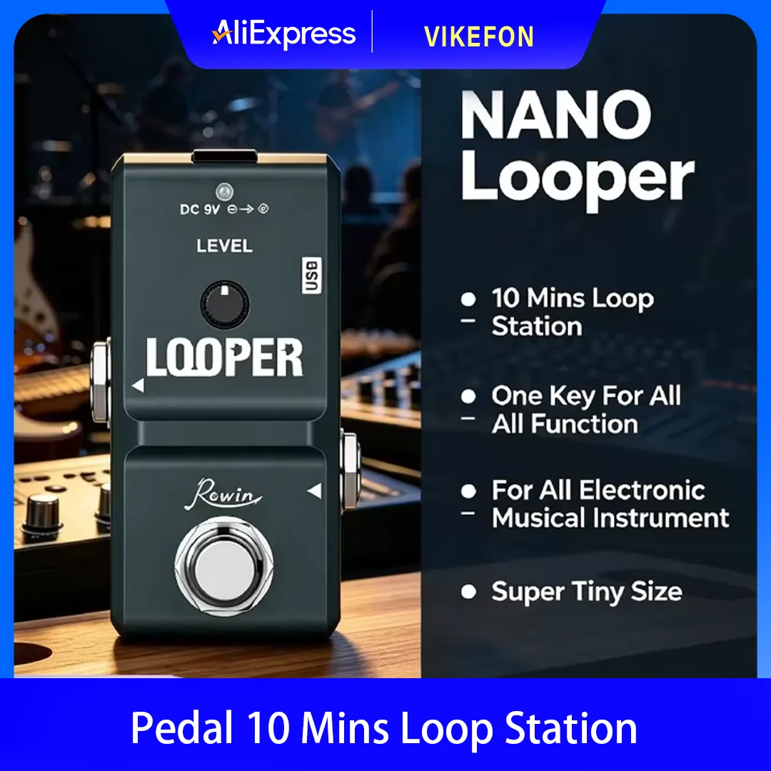 Looper Pedal 10 Mins Loop Station Super Tiny Size One‑Key Looper Stompbox for Guitar & All Electronic Instruments`