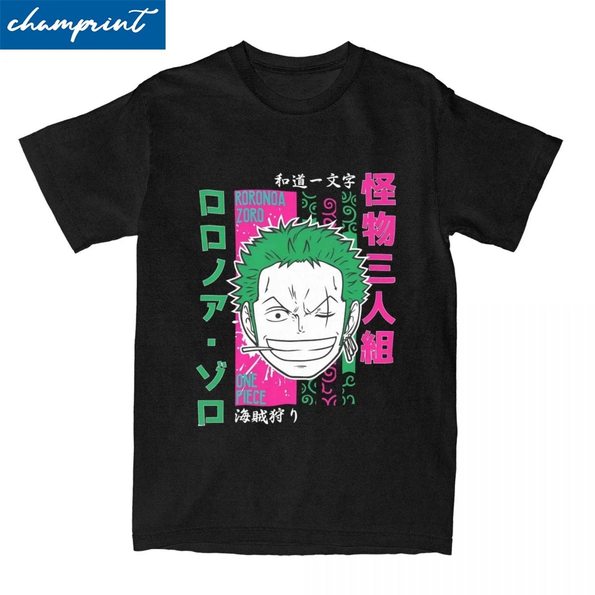 

One Piece T-Shirt Unisex Cotton Clothing Vintage Roronoa Zoro O-neck Short Sleeve