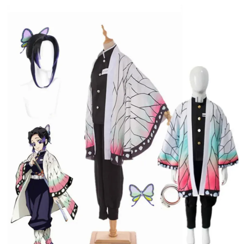 New ★ Anime Demon Slayer Kochou Shinobu Cosplay Costume★ 2025 qi☆