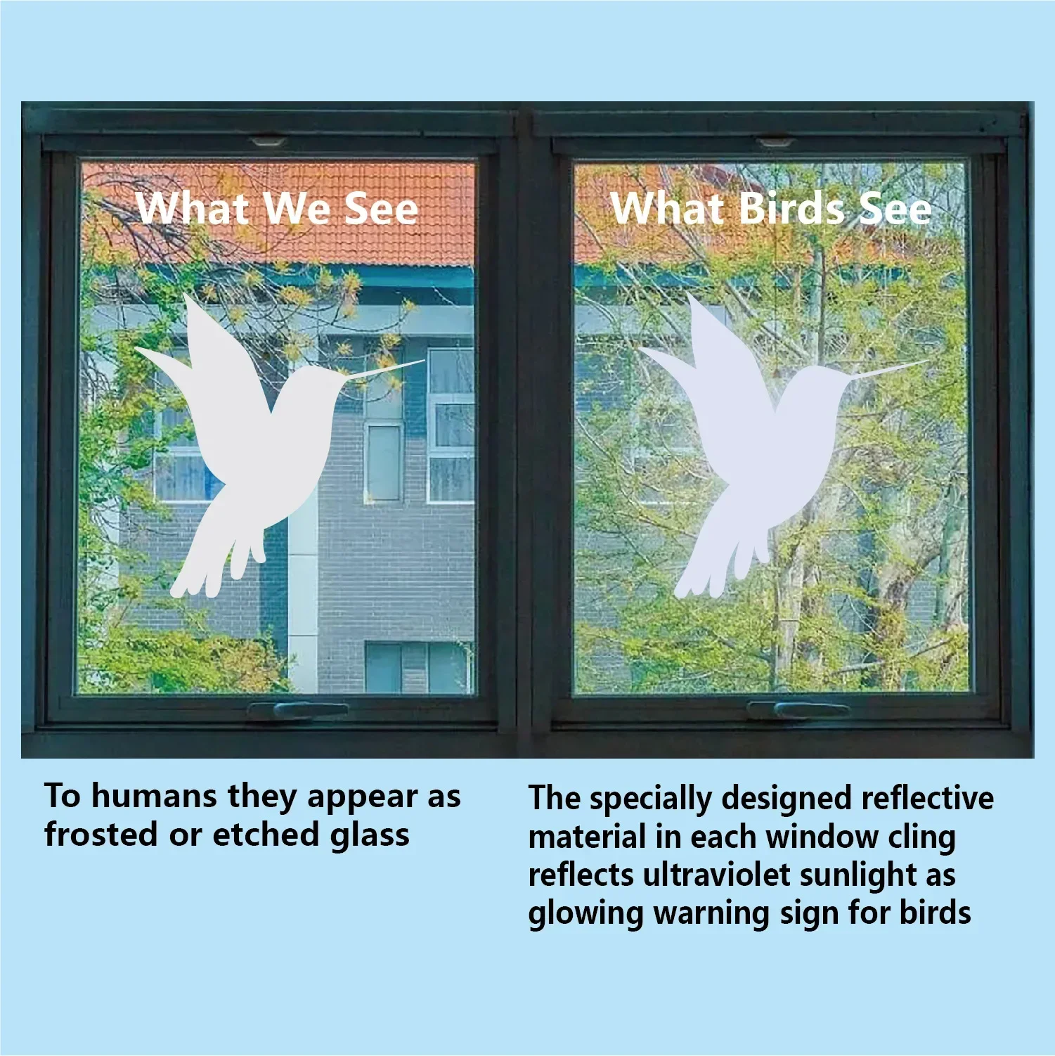 Creative Static Flying Bird Anti-collision Window Stickers Removed Static Warning Birds Anti-collision Glass Door Window Sticker