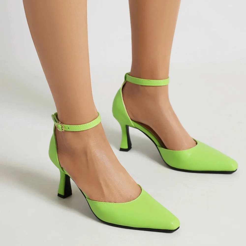 

2026 Fashionable Pointed-toe Buckle Strap Sandals Sexy Dating Party High Heels Size 34-43