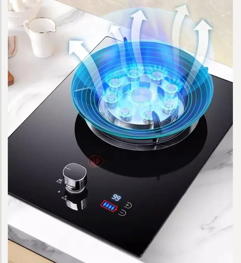 

Газовая плита Haotaitai с одной конфоркой, высокая мощность пламени, для сжиженного и природного газа, настольная, полностью медная, QBB