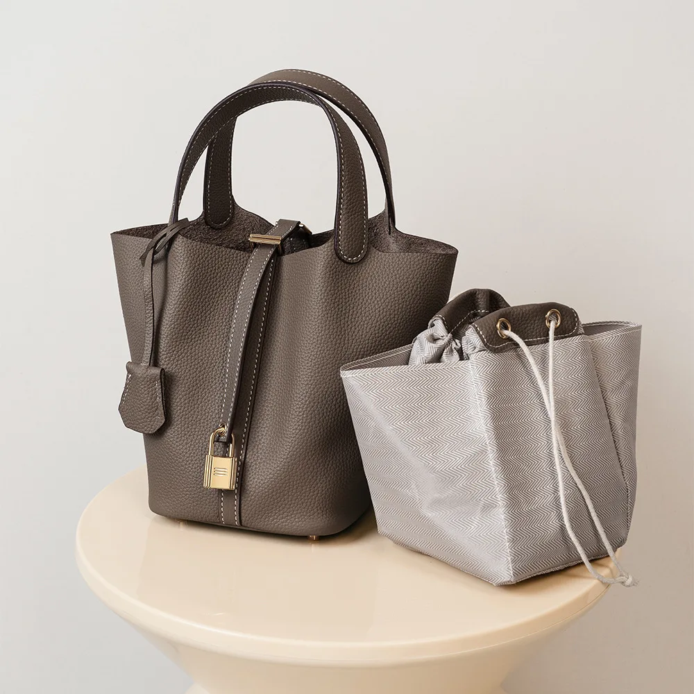 2026 bag, new bucket bag, vegetable basket bag, genuine leather handheld women's bag, commuter mommy bag, premium wedding bag.