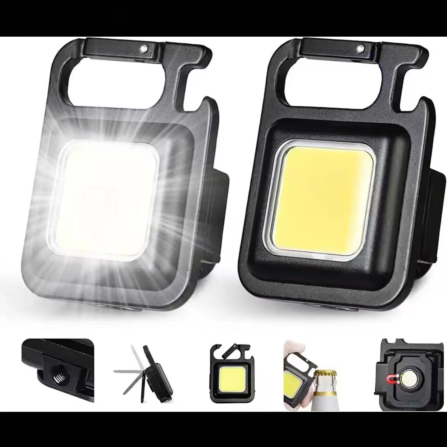 Mini LED Flashlight Keychain Multifunctional Portable COB Camping Lamps USB Charging Work Lights Outdoor Fishing Hiking Lanterna