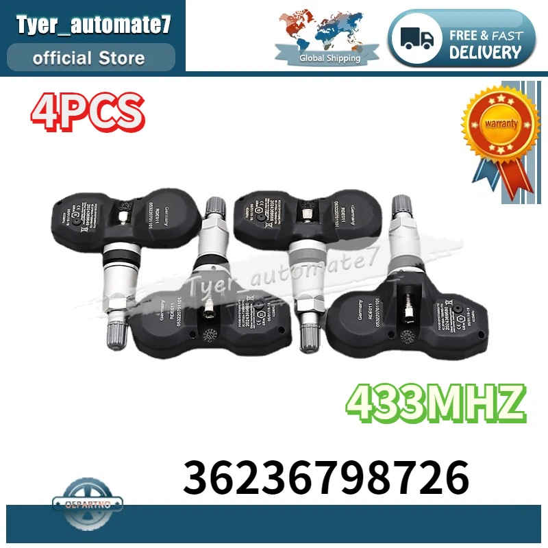 

433MHz TPMS Tyre Pressure Monitor Sensor 36236798726 6798726 For Alpina Alpina 5 BMW 3-Series [E90] X3 [E83] Rolls-Royce Ghost