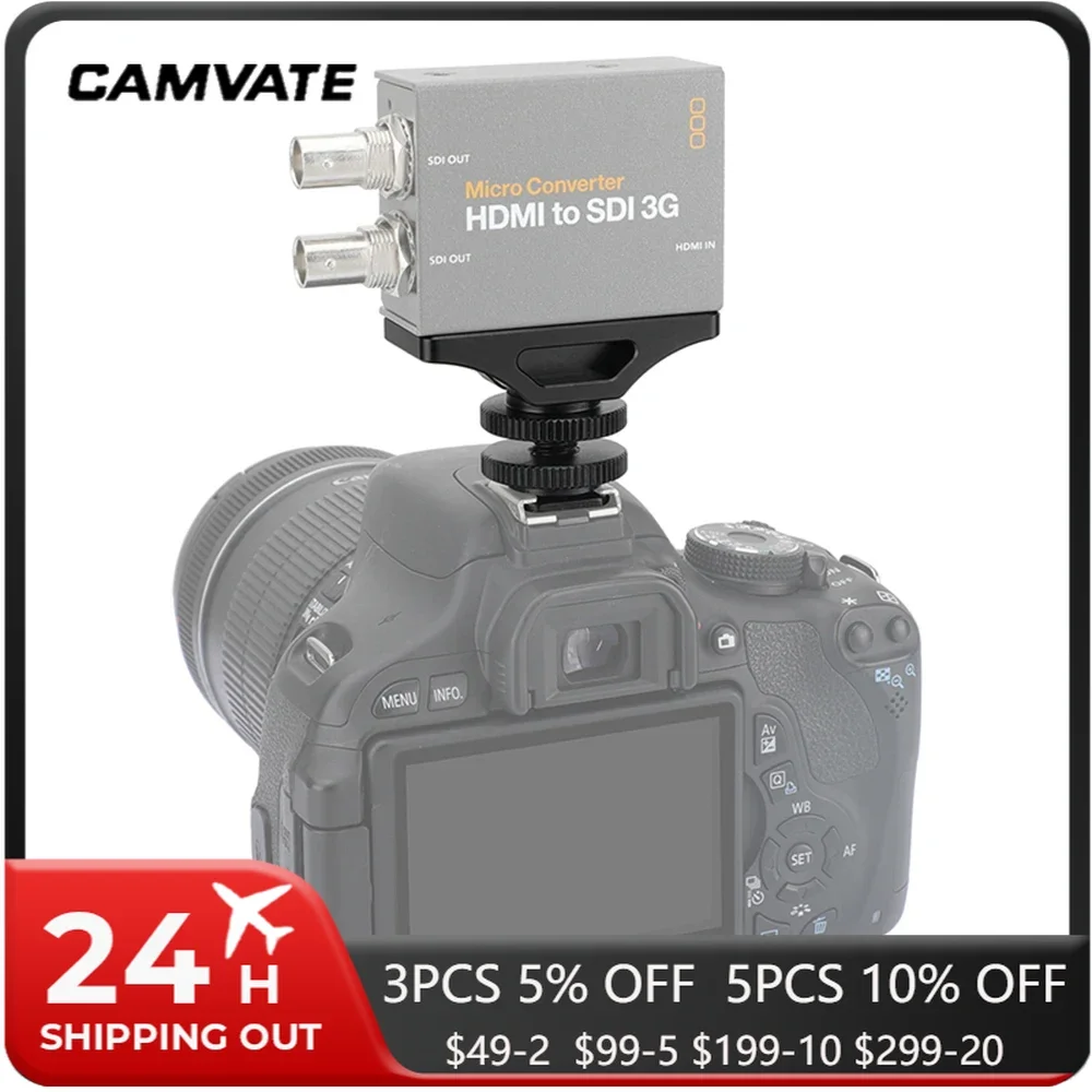 CAMVATE Universal Extension Support With Shoe Adapter & M3 Thread Screw For BlackMagic Micro Signal Converter HDTV To SDI 3G