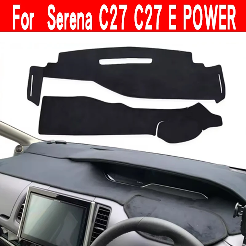 For NISSAN Serena C27  c27 E POWER 2016-2021 Dashboard Cover Board Mat Carpet Pad Sun Shade Dashmat