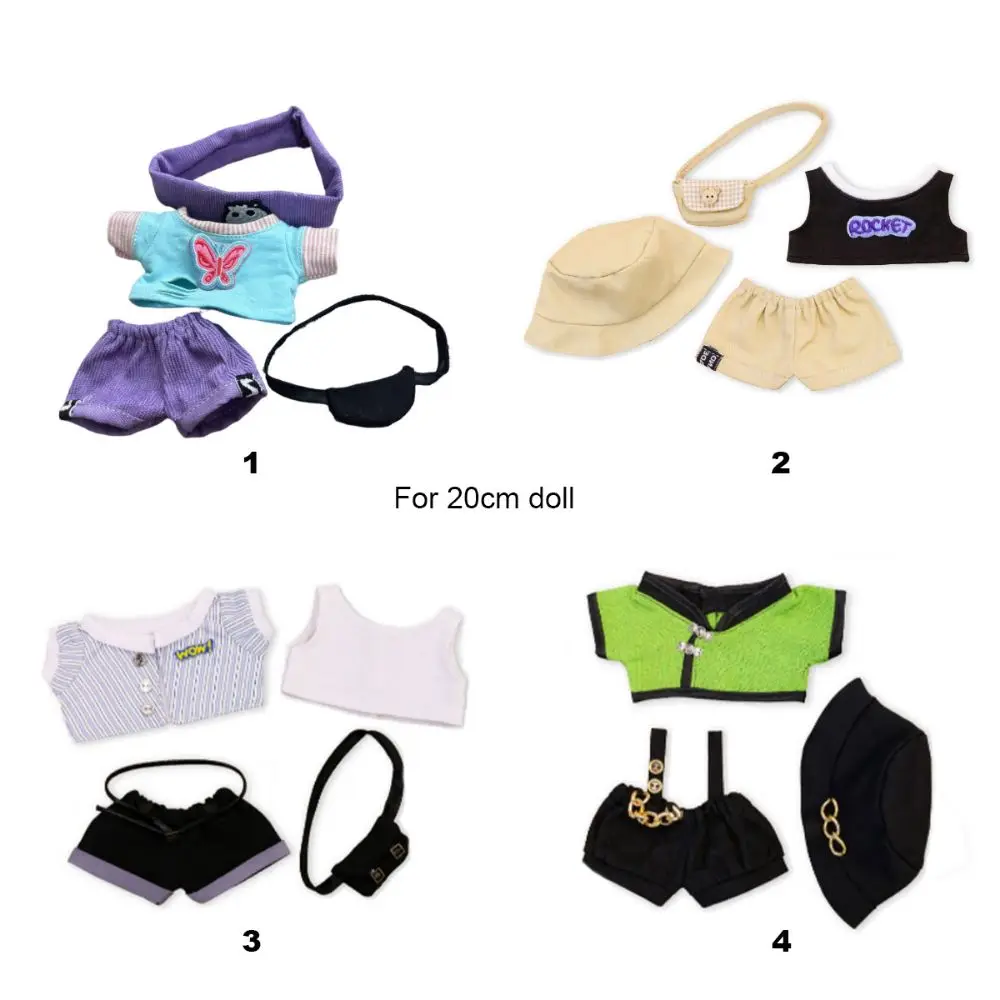 Ropa para muñecas de 20cm, accesorios para muñecas, camiseta Multicolor para muñeca, conjunto de pantalones, traje de repuesto para juego de vestir cambiante