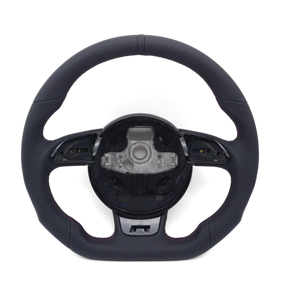 Customizable Steering Wheel Modification Leather Steering Wheel No Buttons No Paddle For A4 B8 Steering Wheel With Paddle hole