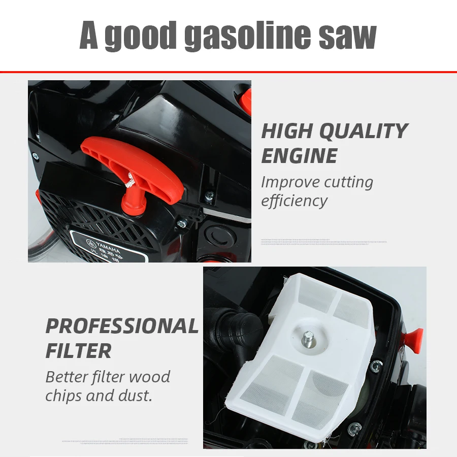 5000W Chainsaw Chain Saw Powerful Gasoline Saw 2 Stroke Chain Saw Home Small Handheld Tree Chopper Felling Saw