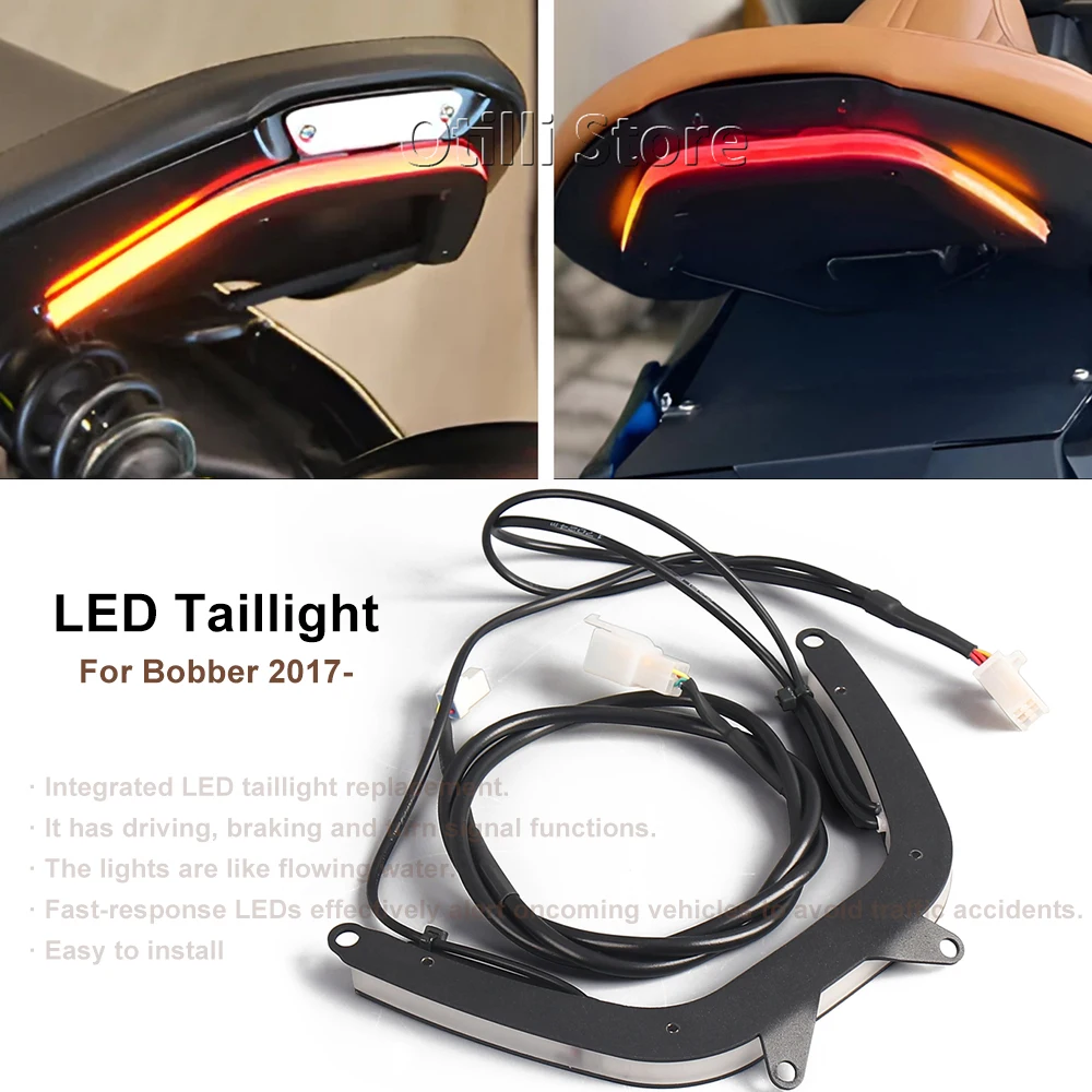 

For Bonneville Bobber 2017- Bobber Black 2018-2020 Tail Light Motorcycle LED Taillight Rear Brake Light Indicator Lamp Fit