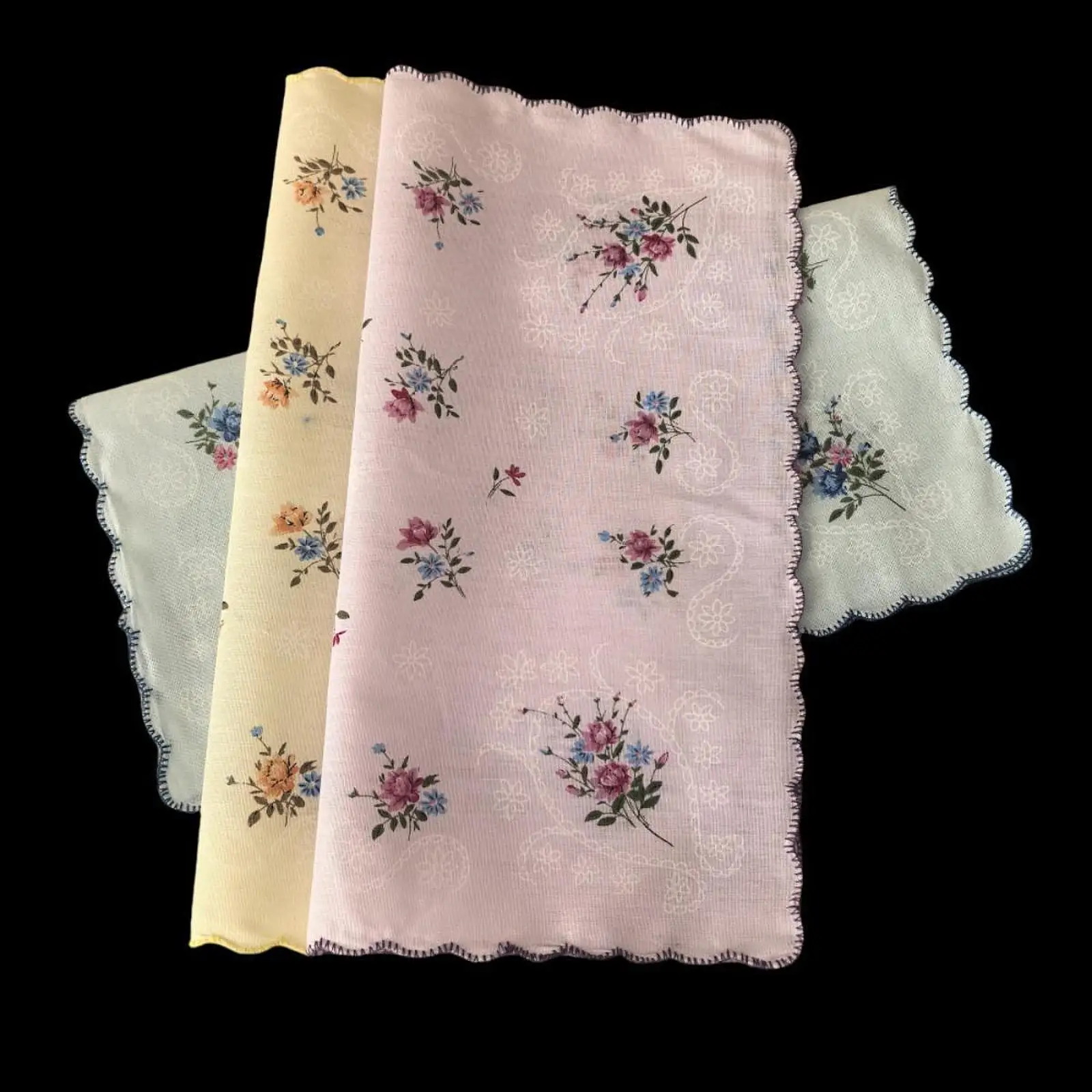 9x Handkerchiefs for Women Hanky Set Floral Print for Wedding Casual Celebration