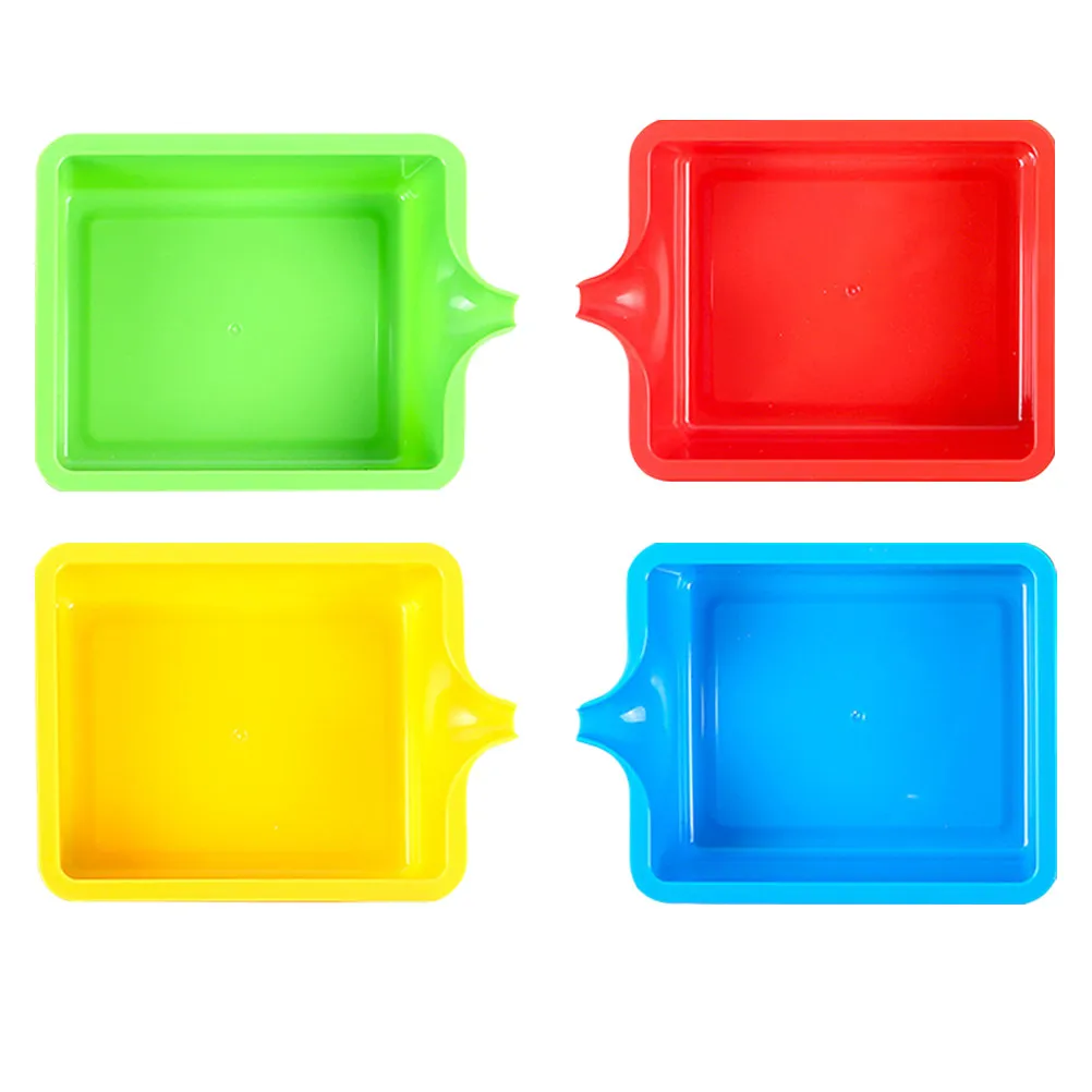 4Pcs Pointy Tip Pigment Mix Tray Strong Break Resistance Stackable Plastic Painting Color Tray for Watercolor Gouache Acrylic