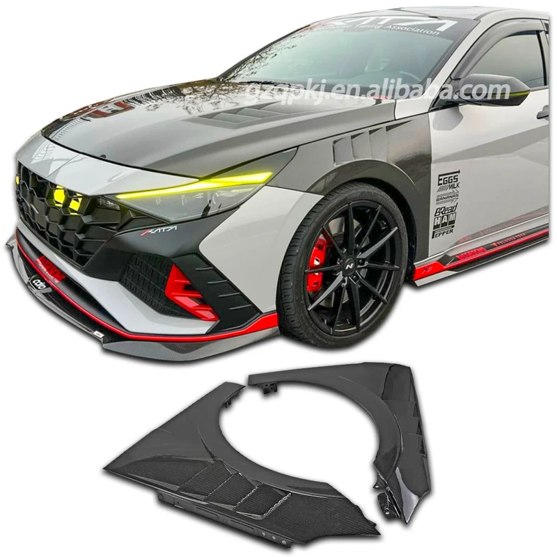 for 2021-2022 Hyundai Elantra Carbon Fenders Fenders Diffuser Elantra Body Kit Carbon Fenders Wide Body Spoiler