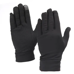 Elastic Winter Gloves for Men Thin Thermal Gloves Snowboard Motorcycle Riding Driving Warm Touchscreen Mitten for Running Hiking