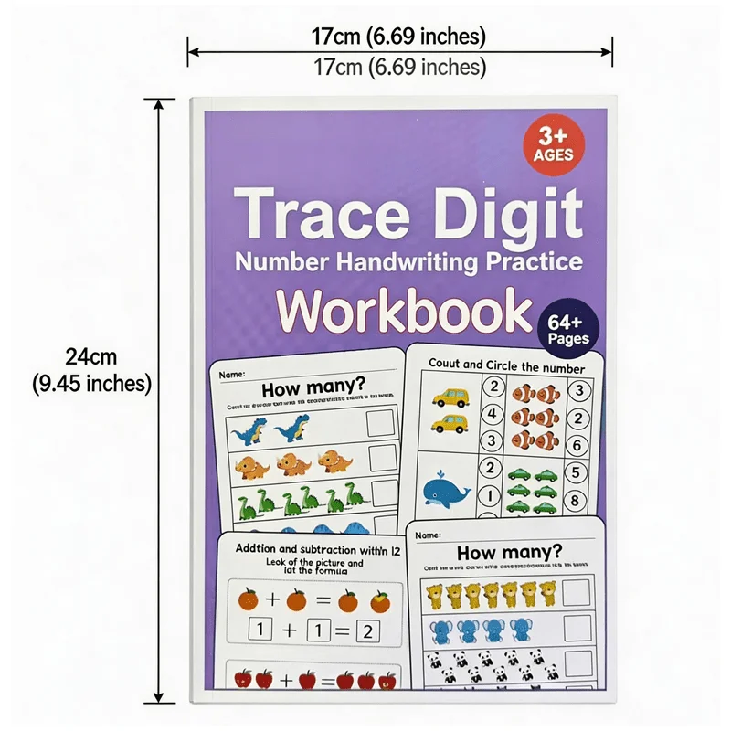 Digital Fill in Book, Children's Fun Math Workbook, 64 Page Color Page , Logical Thinking Training Interactive Workbook
