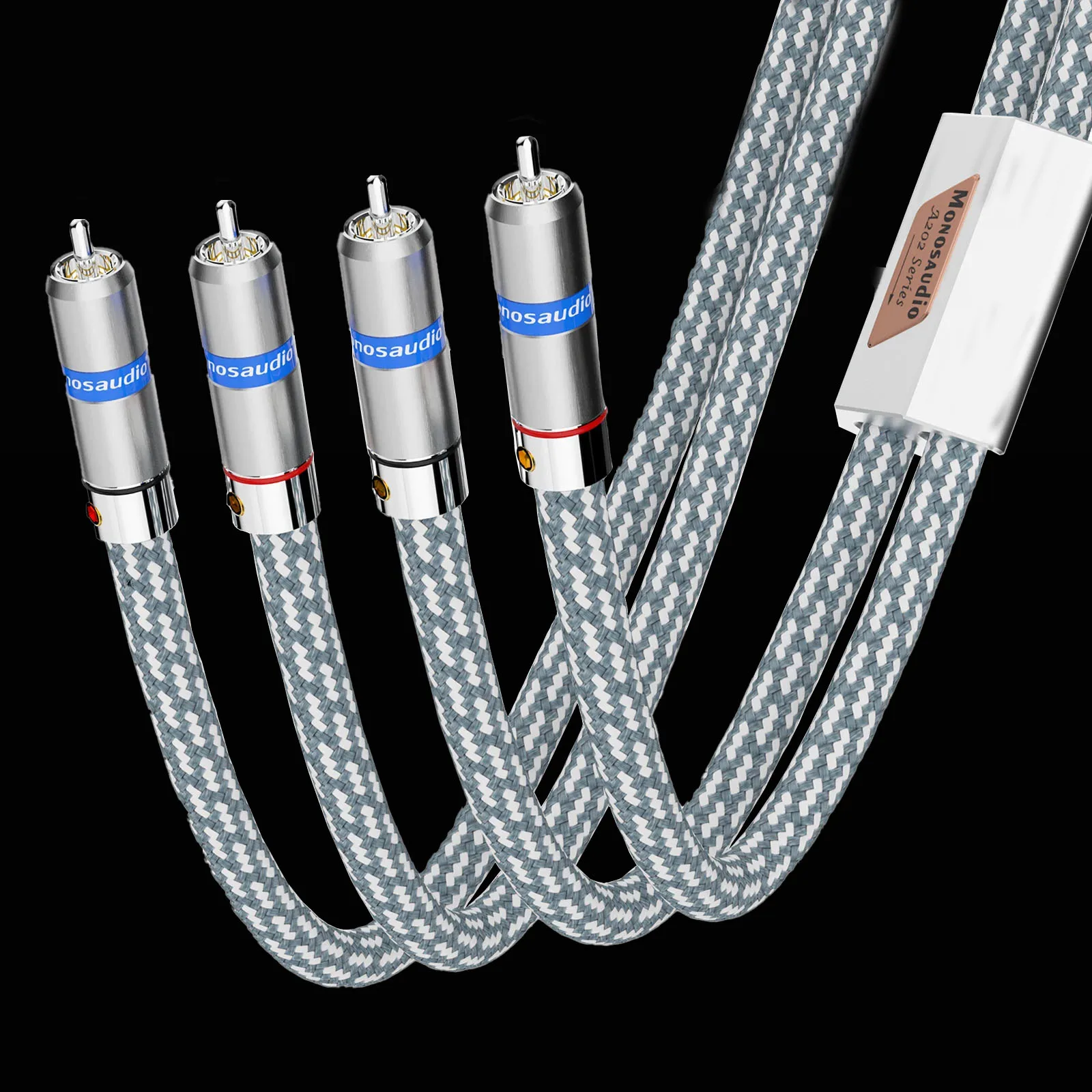 

Monosaudio 5N OFC RCA Cable 2Rca to 2Rca Stereo interconect Audio Cable Pure Copper Shield With Pure Copper Rhodium Plated Plug