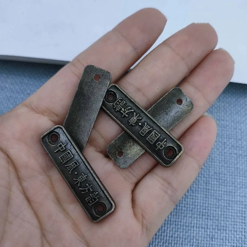 1PC Alloy Small Sign Case Label Retro Label Square Decorative Sign Card Craft Sign Buckle