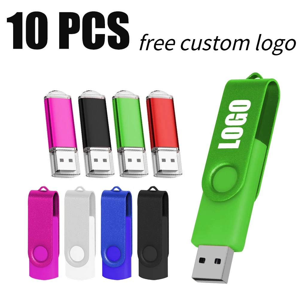 10PCS/lot CustomLOGOColour USB 2.0 USB Flash Drive 8GB 16GB 32GB 64GB USB Stick Pen Drive 1GB 2GB4GB Pendrive for Smart Phone/PC
