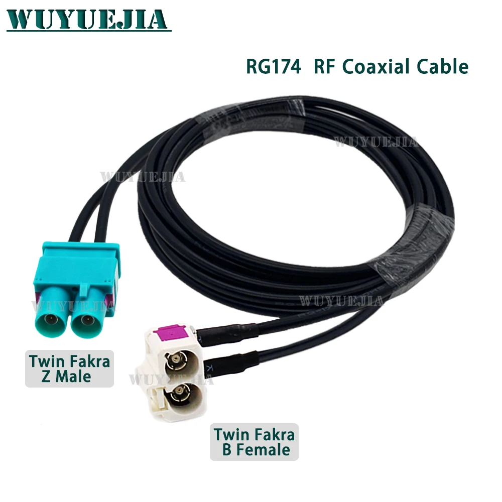 Twin Fakra Z maschio a Twin Fakra B femmina 90 ° Jack adattatore Radio Antenna Audio RG174 cavo adattatore Antenna per VW Audi