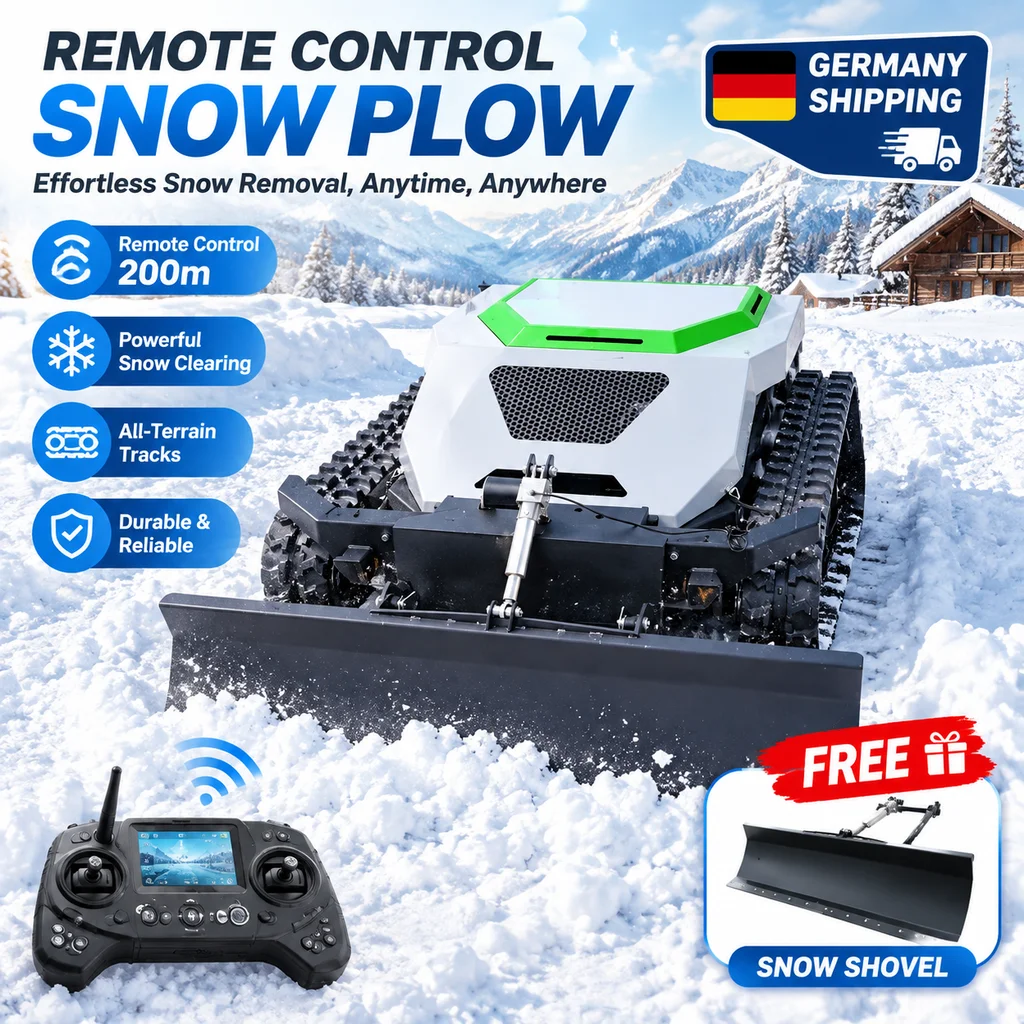 Remote Controlled Crawler Grass Mower Robot Lawn Cutter Free Snow Shovel 7 Days Delivery For Garden Snow Clearing Work