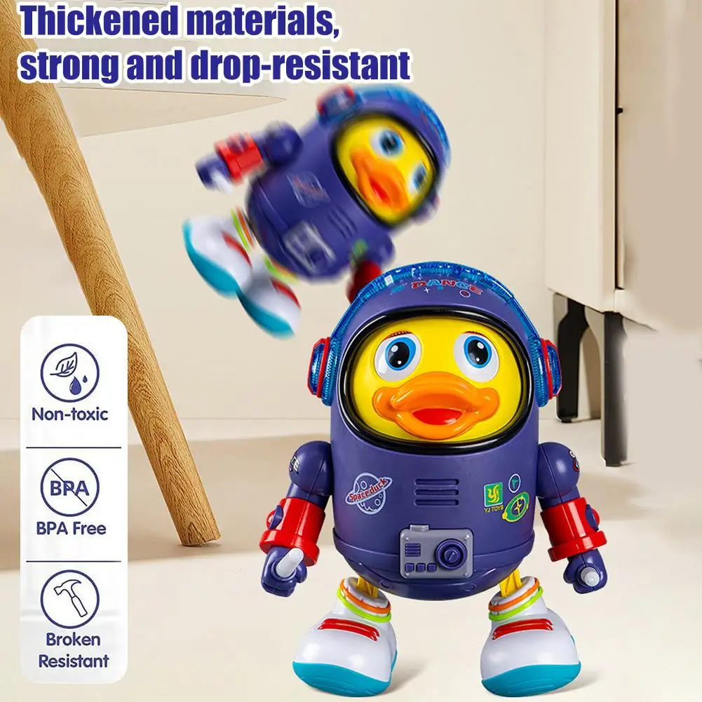 Giocattolo interattivo musicale per anatra per bambini, anatra spaziale danzante con luce musicale per regali di festa per ragazzi e ragazze ﻿