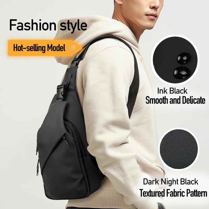 Male Sling Bag Waterproof, Brand L&M Men's Shoulder Bags Lightweight, High-quality Chest Packet, Causal Style Cross Backpack