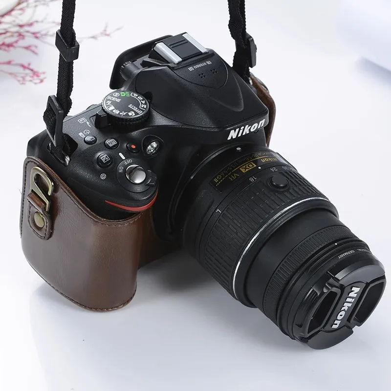 Full Body PU Leather case Bag grip box Cover for nikon D7200 7100 D5600 5500 D5300 D3500 3200 Camera Skin Protective sleeve